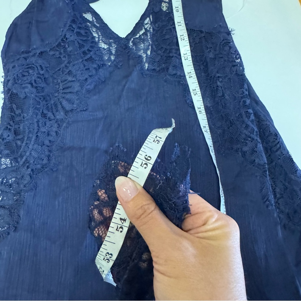 Free People Navy Blue Lace Maxi Dress - Picture 11 of 12